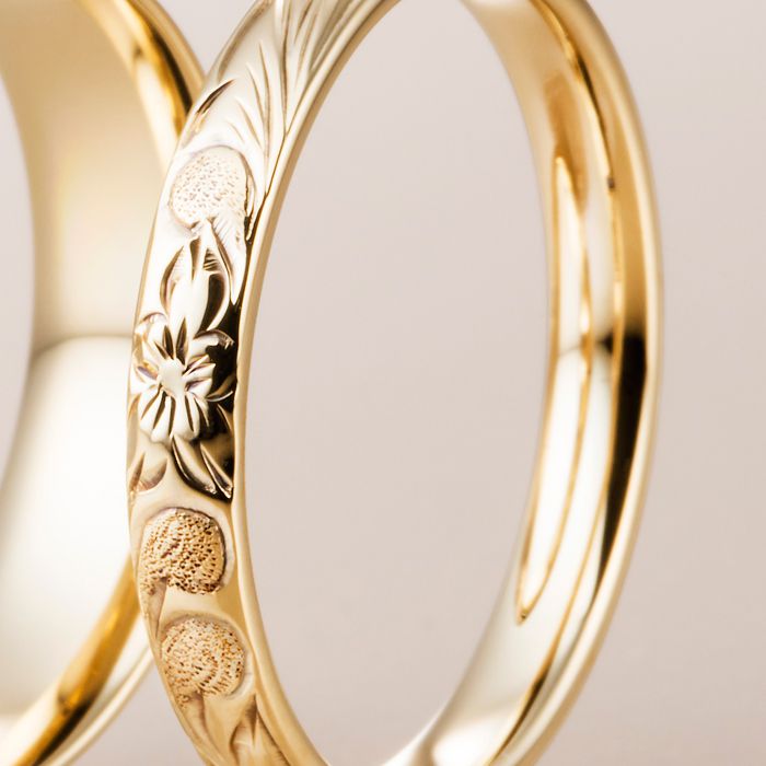 マカナ 結婚指輪 K14ゴールド バレルタイプ